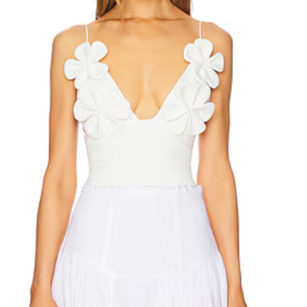 NWT Bardot Ingrid Fitted Flower Top in Orchid White 6